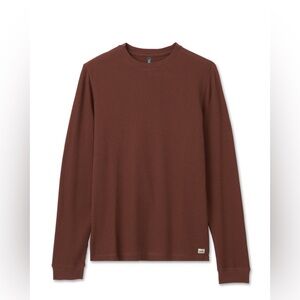 Vuori MEN'S WAFFLE CREW LONG-SLEEVE SHIRT in Hazelnut Brown Size: Medium